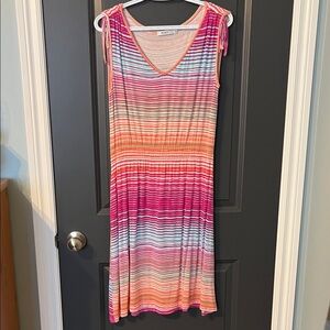 Multicolor Striped Midi Dress